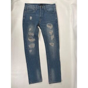 Waimea Distressed Skinny Jeans Mens Size 30x32 Blue Torn Stretch Moto